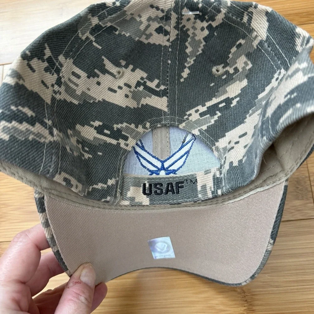 US Air Force Hat Cap USAF Digital Camo Black Snapback‎ Adjustable Military NWT